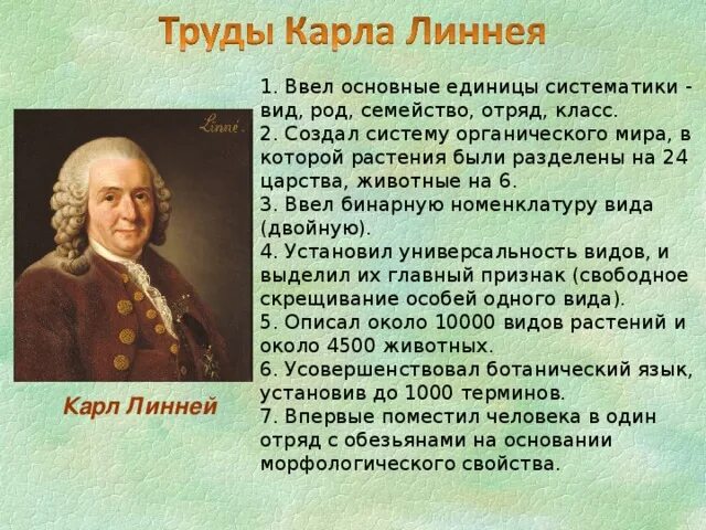 Карл линней фото Презентация "Идея развития органического мира в биологии" - биология, презентаци