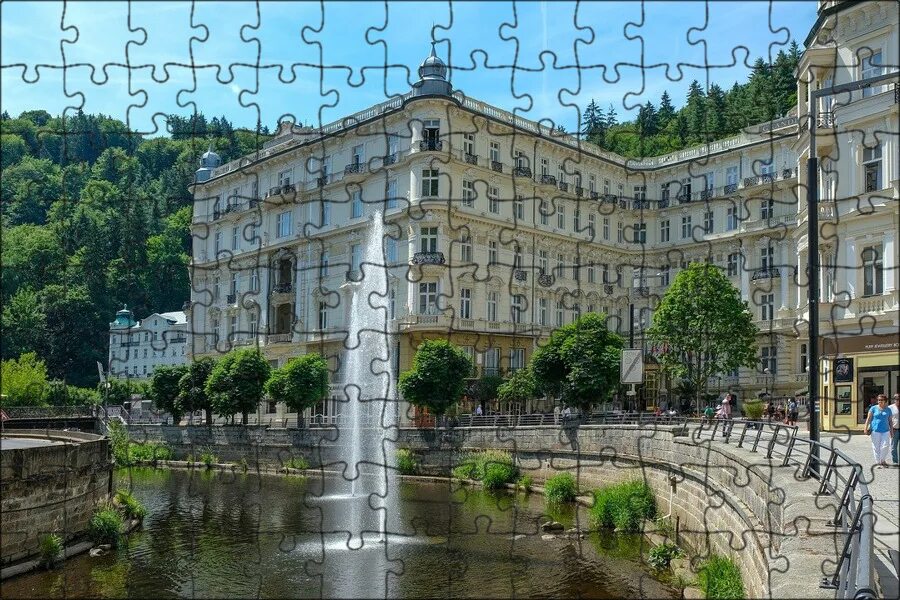 Карлов вары фото Магнитный пазл 27x18см."Карлсбад, karlovy-vary, фонтан воды" на холодильник - ку