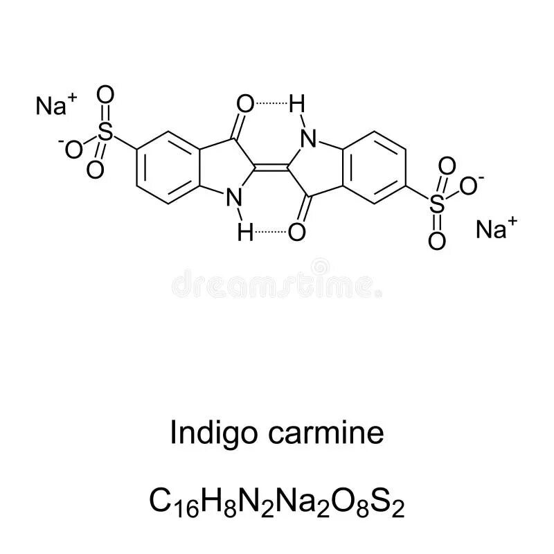 Кармин электросхемы Indigo Carmine, Food Colorant and Ph Indicator, Chemical Structure Stock Vector 