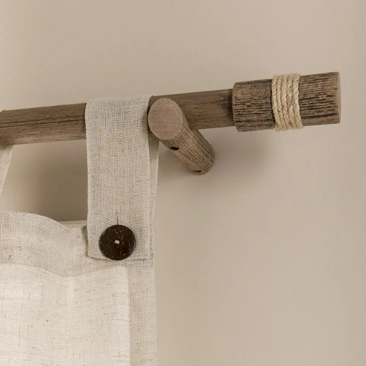 Карниз для дачи своими руками Support tringle à rideau Chic, 28 mm chêne brut INSPIRE Leroy Merlin Cortinas de