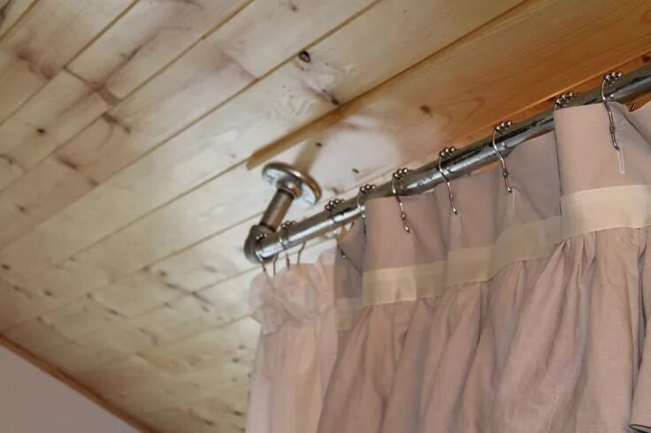 Карниз для дачи своими руками Hanging Shower Curtain Rod From Ceiling Hanging curtain rods, Ceiling mount curt
