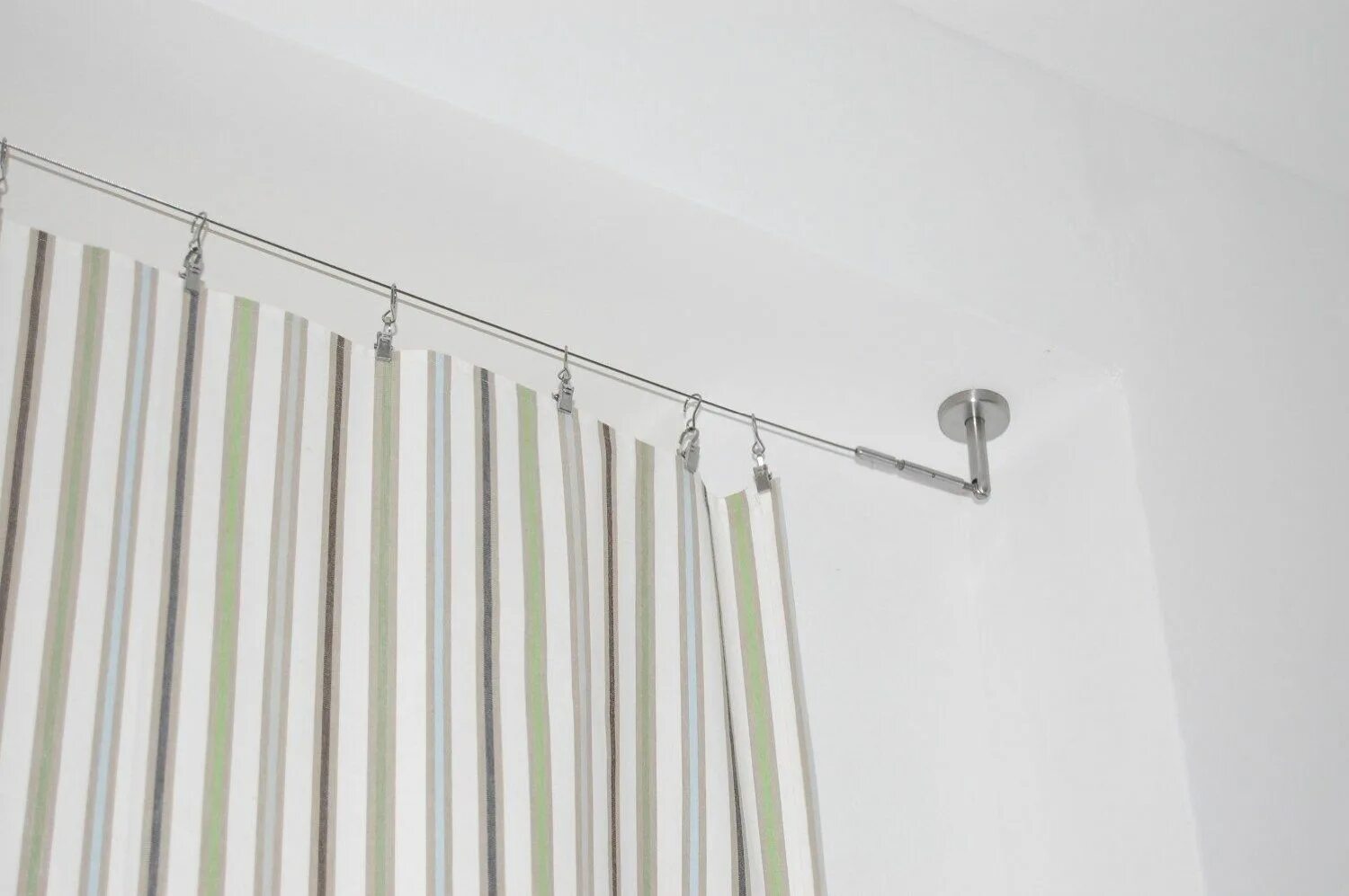 Карниз струна для штор фото Ikea DIGNITET Curtain Wire 197 "+ 24 Rings with Clips, New Curtains, Shower curt