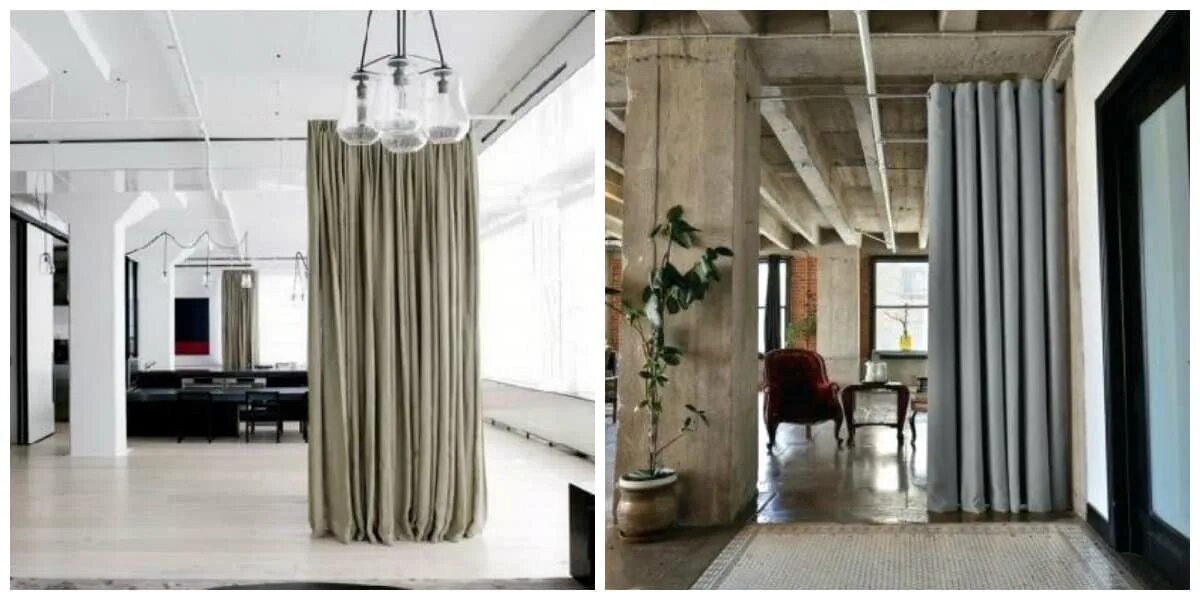 Карниз в стиле лофт Loft style curtains: characteristics and design ideas for curtains in loft style