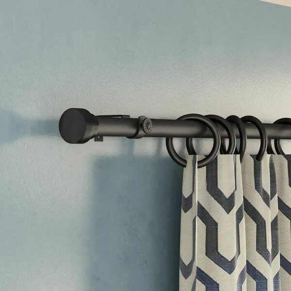 Карниз в стиле лофт New Hartford Adjustable 1" Single Curtain Rod Curtain rods, Black curtain rods, 