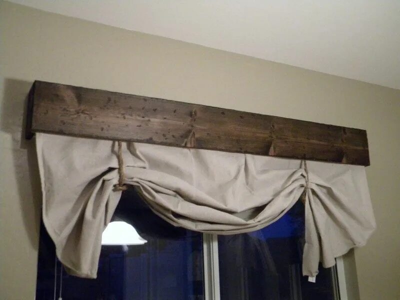 Карнизы своими руками фото Drapes With Attached Valance - Ideas on Foter Rustic window treatments, Home dec