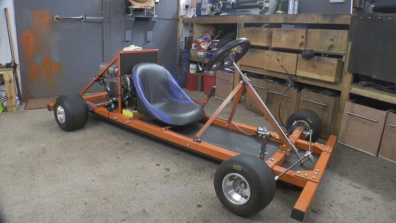 Карт самоделки Making a Motorised Go Cart with NO WELDER and simple tools #1 - Chassis/Engine -