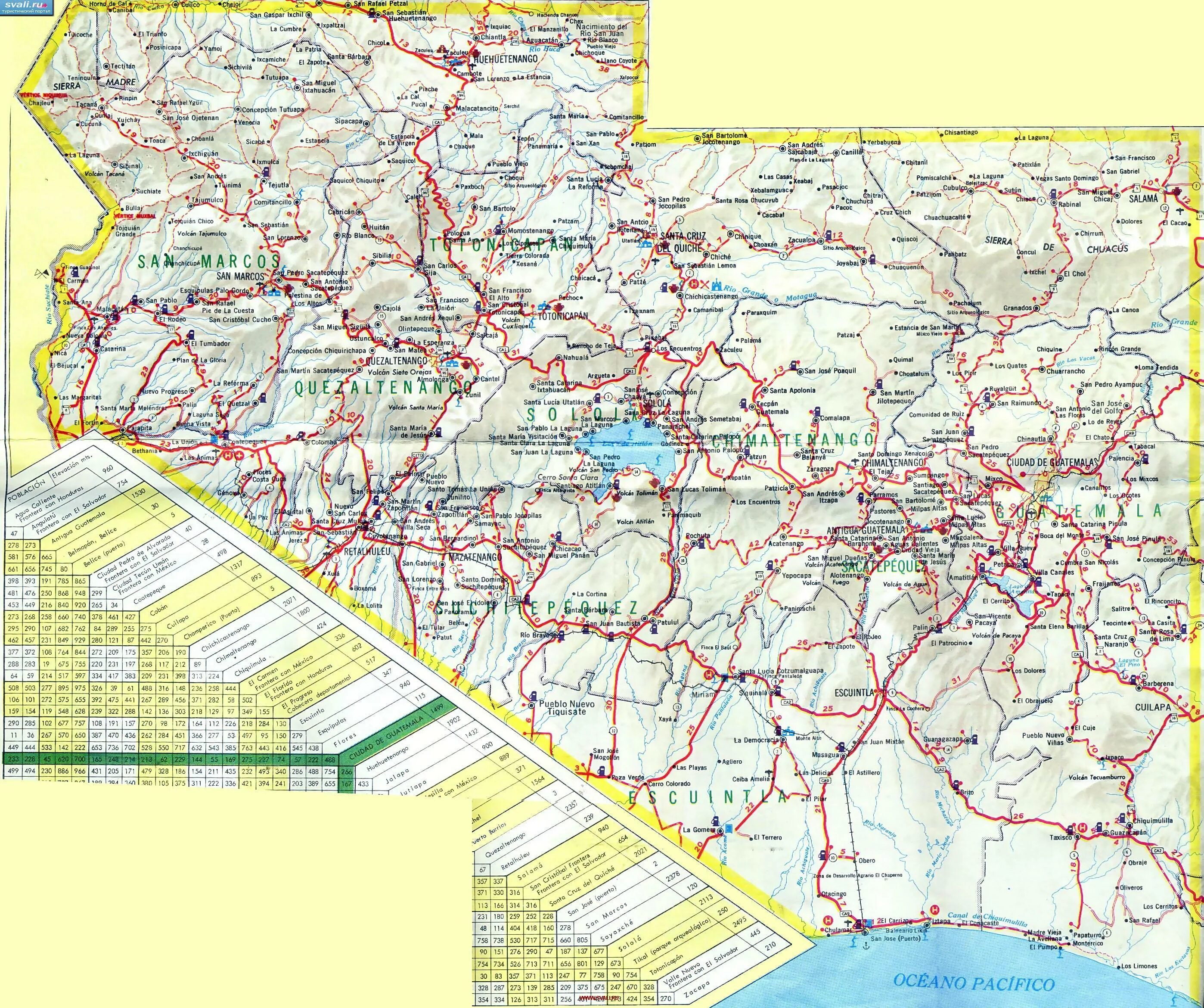 Карта дорог фото карты : Подробная карта автодорог южной части (Антигуа, озеро Атитлан, Гватемала