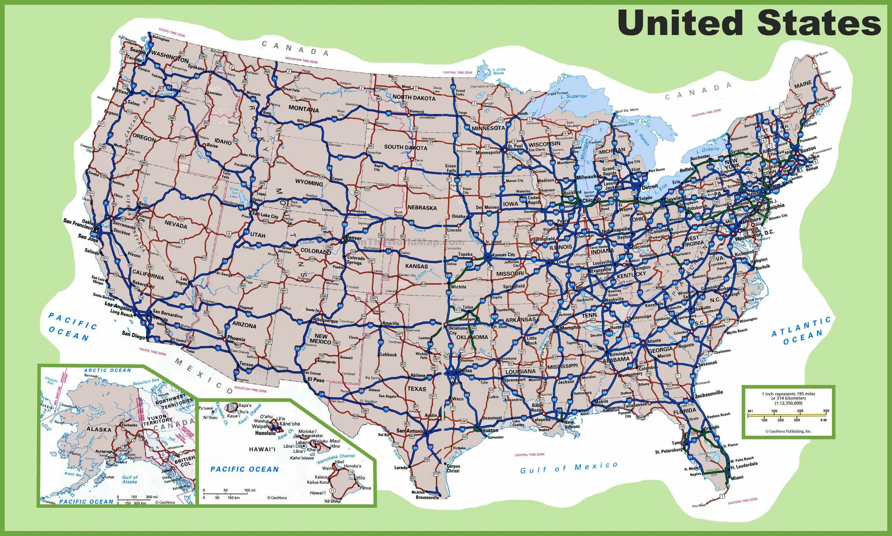 Карта дорог фото USA road map