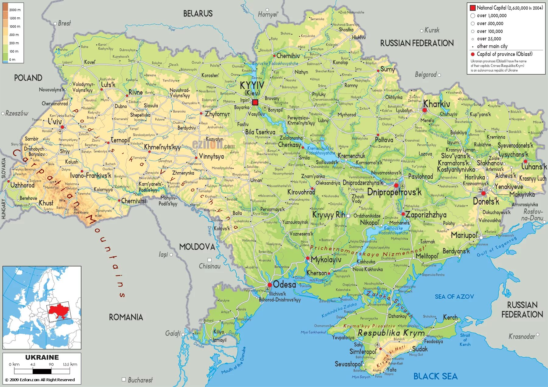 Карта дорог фото Physical Map of Ukraine. Map, Teaching geography, Physical map