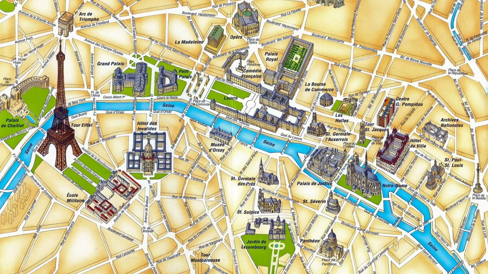Карта фото улицы города Map paris, Paris, Reykjavik