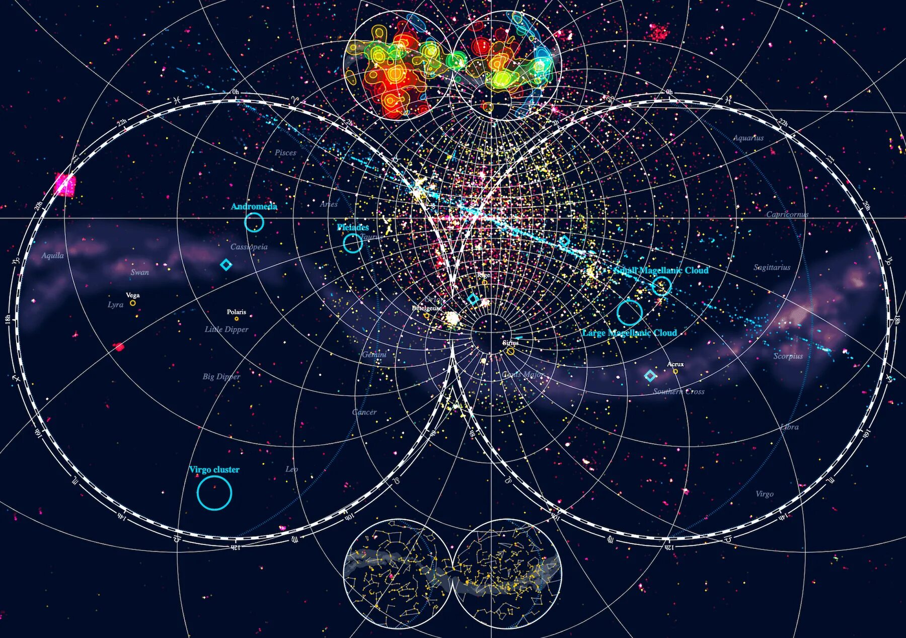 Карта космоса фото A sky map of the Hubble Space Telescope's observations Visual Cinnamon