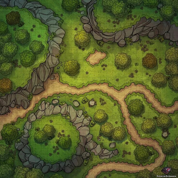 Карта леса фото Forest Path Battle Map for Dungeons & Dragons and Pathfinder - #battle #Dragons 