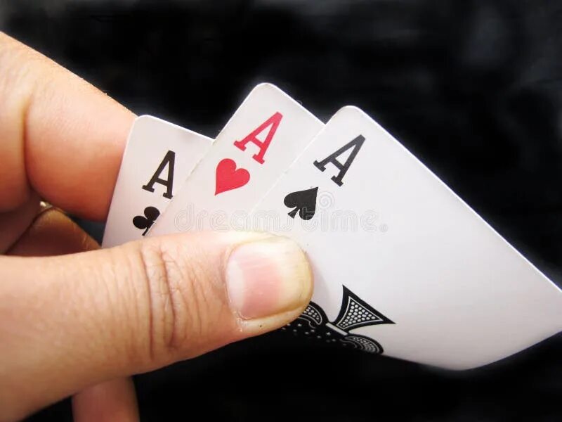 Карта марта фото Playing Cards-Three Aces stock photo. Image of gambling - 37636452