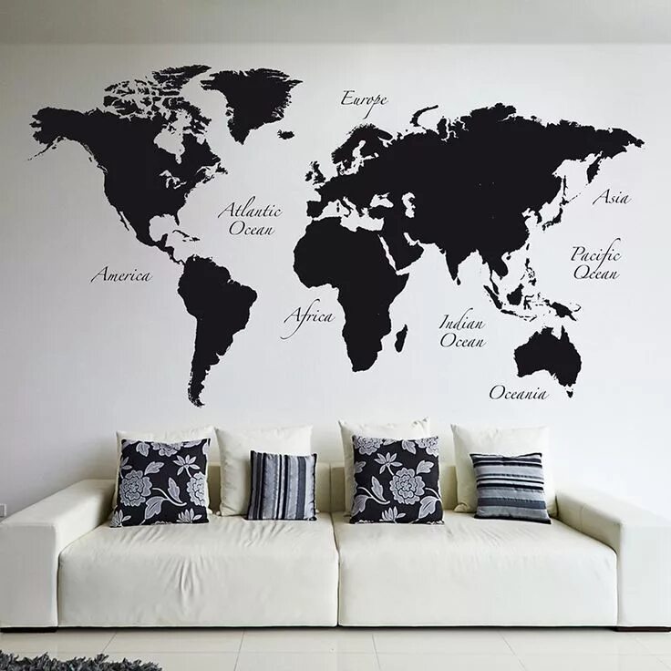 Карта мира декор на стену WallPops! World Map Wall Decal Map wall decal, World map wall decal, World map w