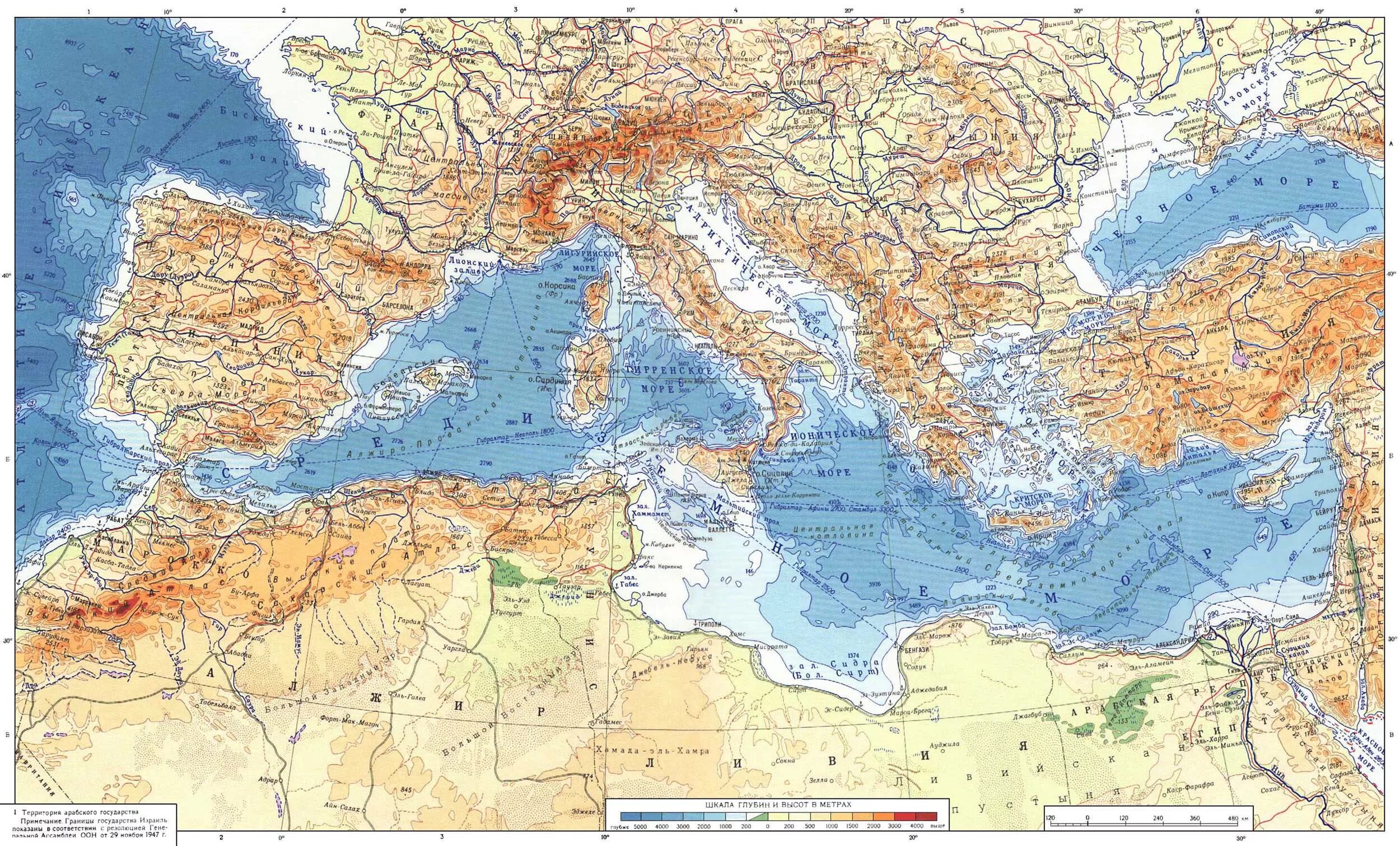 Карта морей фото Средиземноморье - Большая советская энциклопедия