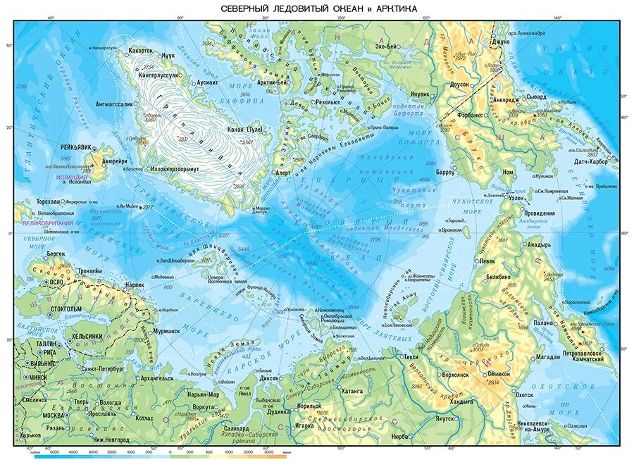 Карта морей фото Северный Ледовитый океан и Арктика - Части света - Каталог Каталог векторных кар