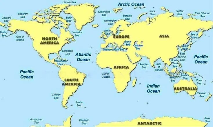 Карта морей мира фото LISTS SEAS AND OCEANS A TO Z INDEX OF THE WORLD Sea map, Sea and ocean, World ge