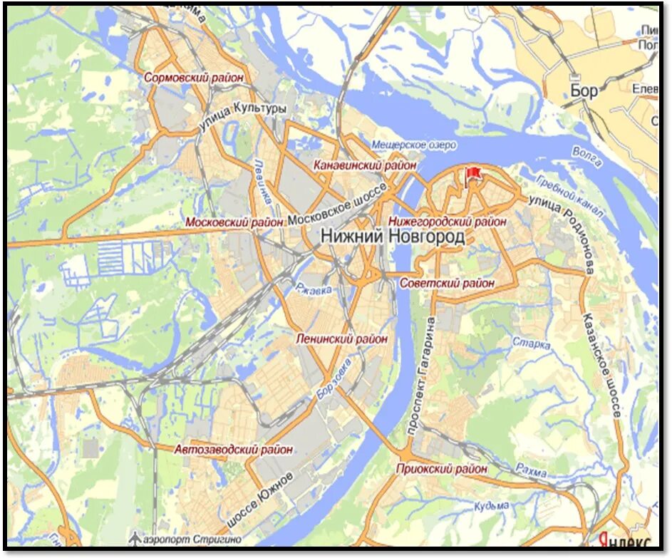 Карта нижнего фото Где расположен нижний новгород