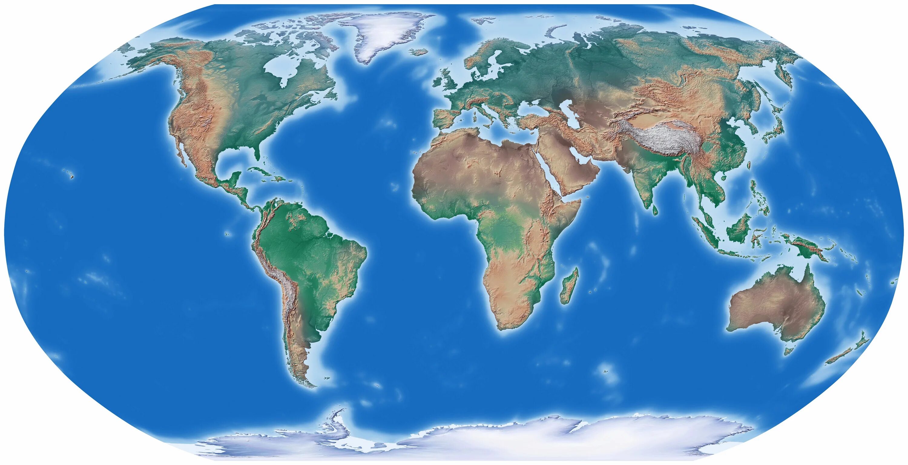Карта океанов мира фото Earth shaded relief map World map, Relief map, Earth map