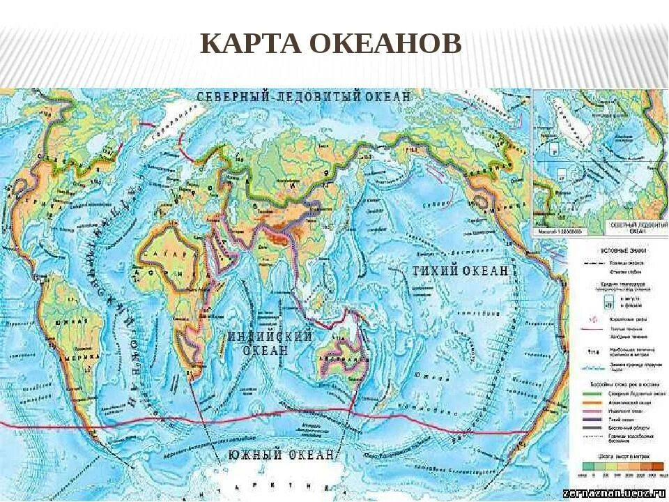 Карта океанов мира фото Моря мира на карте - блог Санатории Кавказа