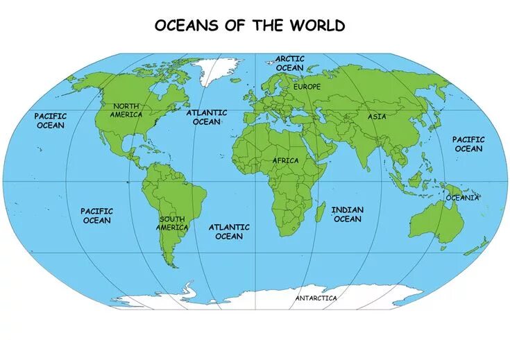 Карта океанов мира фото Oceans Oceans of the world, Continents and oceans, Geography for kids