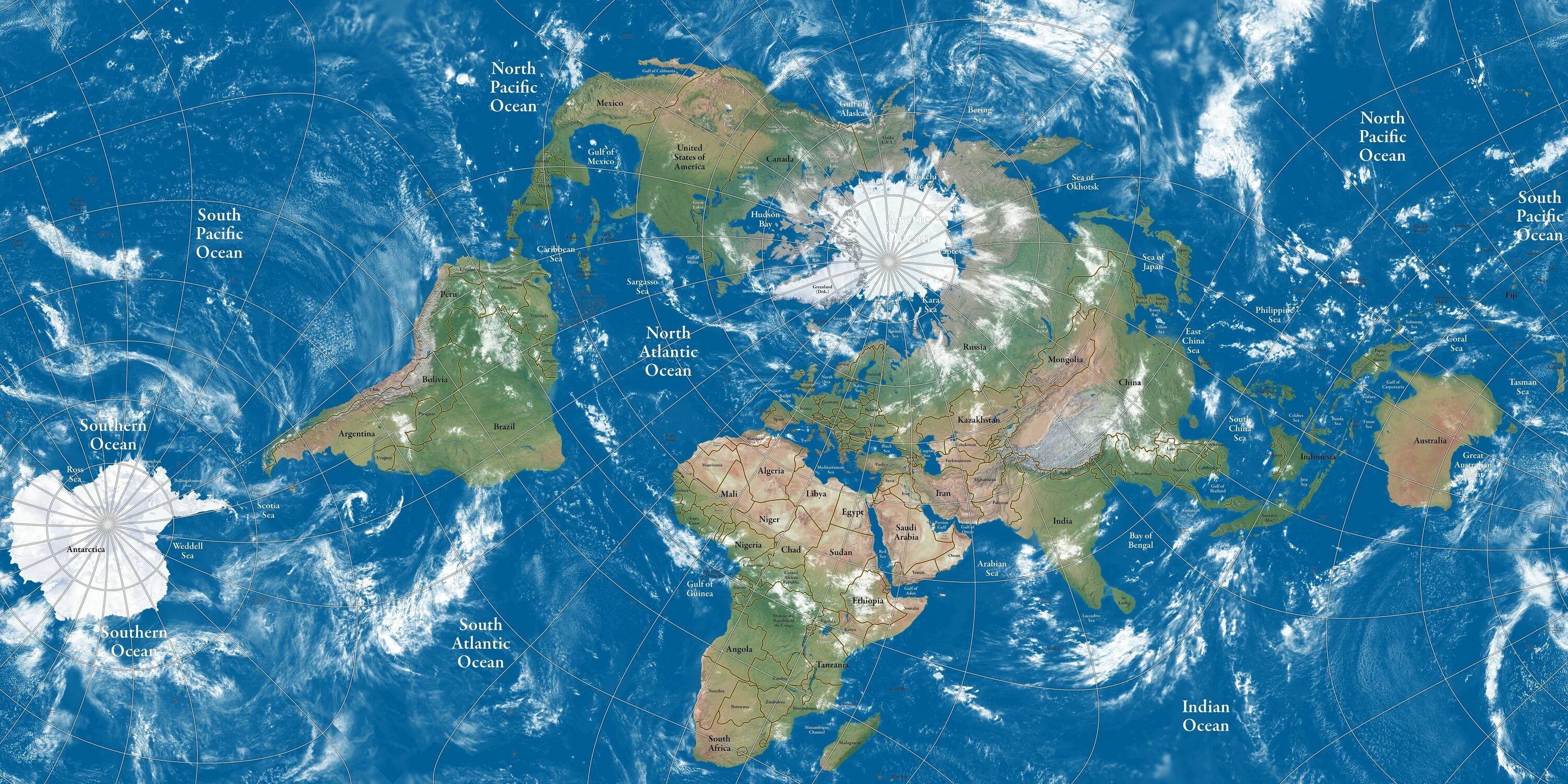 Карта океанов мира фото green and blue map #map world map #continents #clouds #sea #atmosphere #Asia #Eu