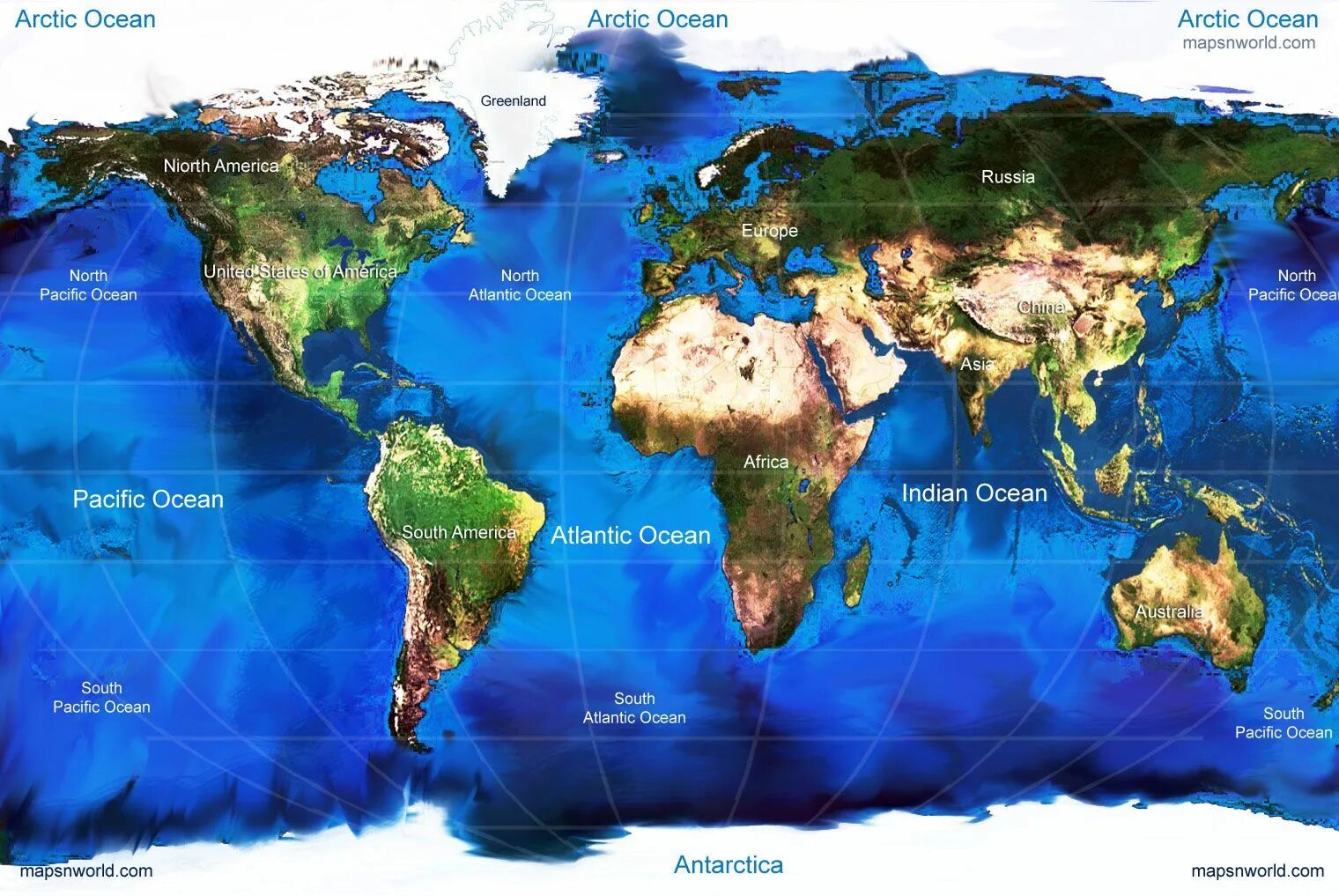 Карта океанов мира фото Physical World map bigger size Color world map, Weather and climate, World