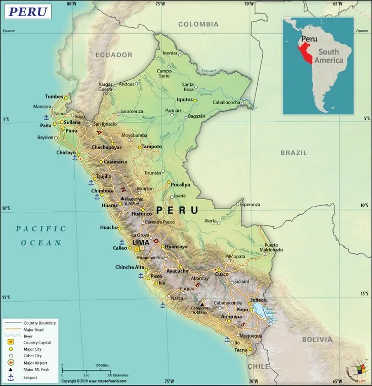 Карта перу фото What are the Key Facts of Peru? World geography, South america map, Geography ma