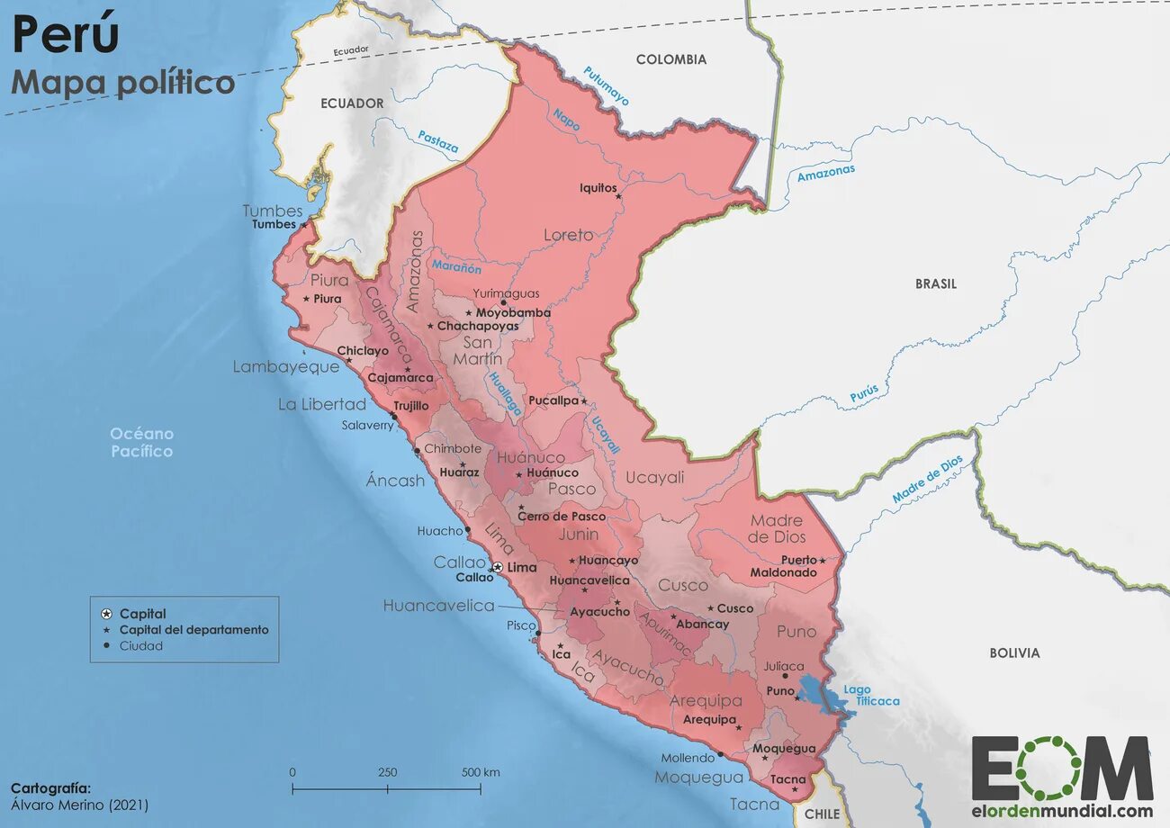 Карта перу фото El mapa político de Perú - Mapas de El Orden Mundial - EOM