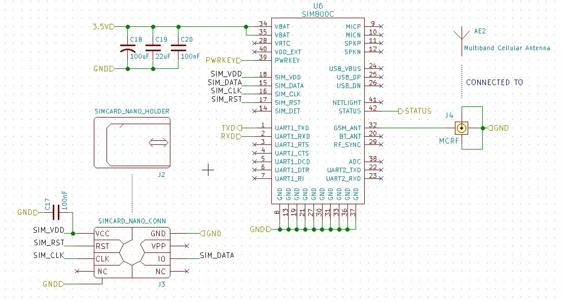 Карта распиновки hardware - Receiving "ERROR" message from SIM800C module - Internet of Things St