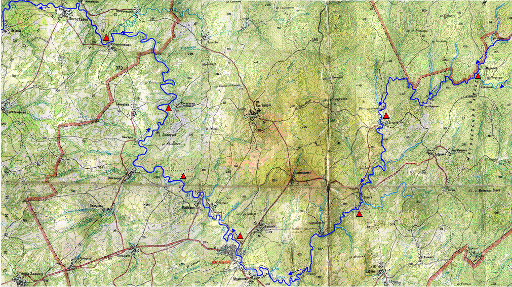 Карта рек фото Сплав по инзеру маршрут карта