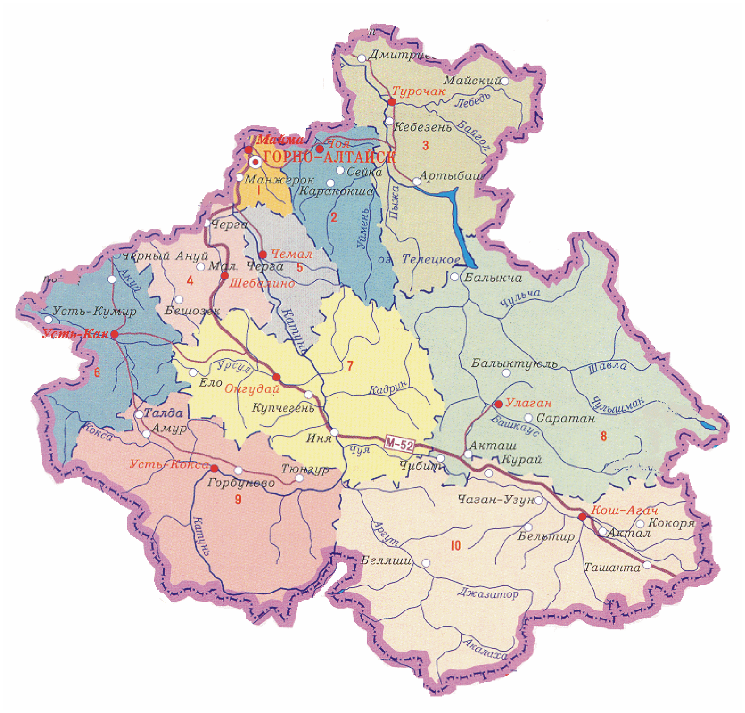 Карта республики алтай фото Районы республики алтай - блог Санатории Кавказа