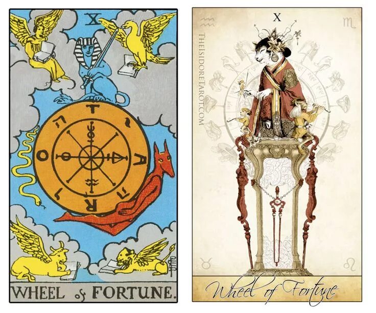 Карта таро колесо фортуны фото A comparison of the High Priestess from theIsidoreTarot.com and the Rider Waite 