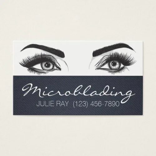 Карта татуаж Microblading Eyebrows Tattoo Permanent Makeup Business Card - artists unique sp.