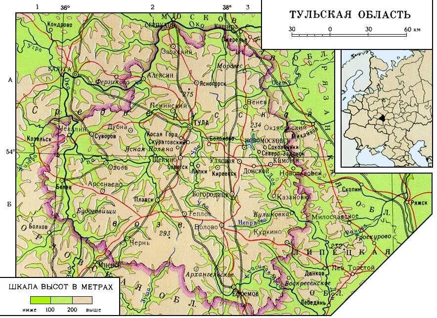 Карта тульской области фото Тульская область - Большая советская энциклопедия