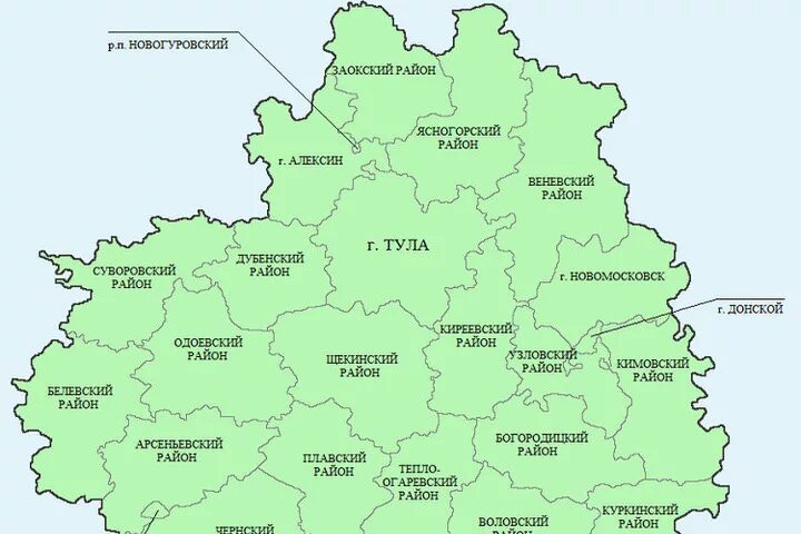 Карта тульской области фото В Тульской области "отрегулируют" деятельность органов местного самоуправления -