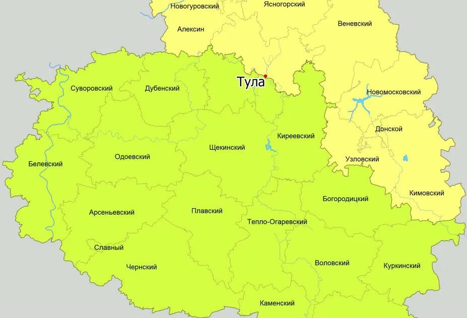Карта тульской области фото Административная карта тульской области
