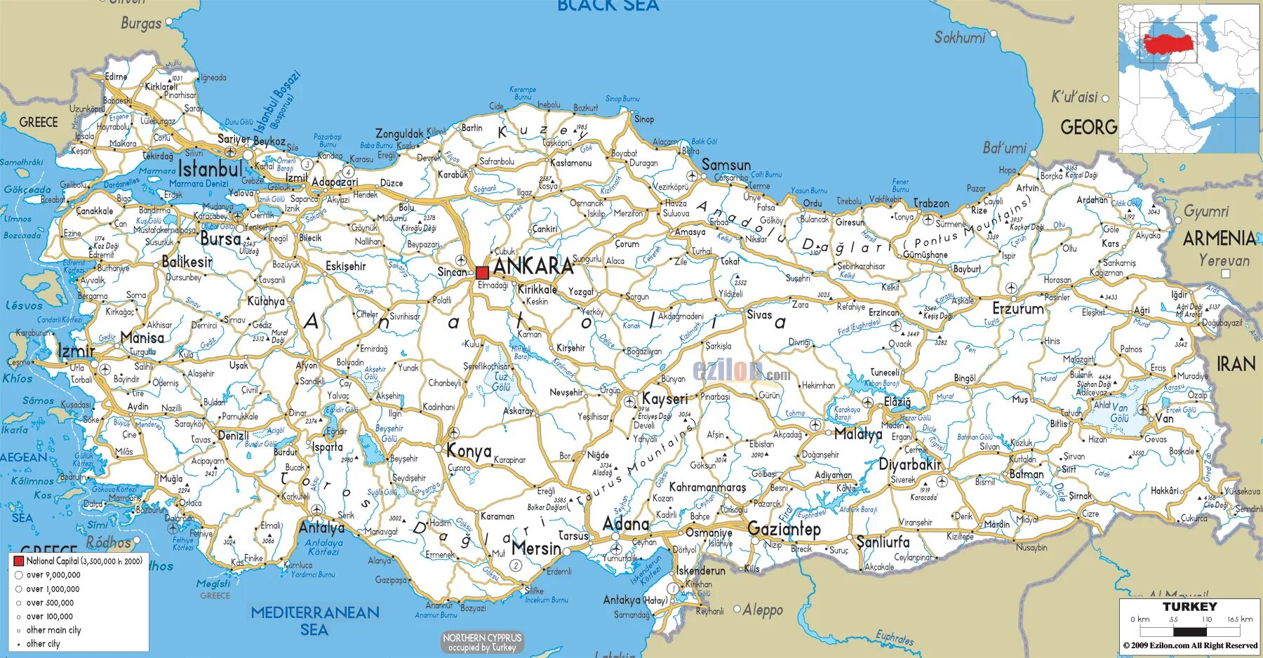 Карта турции фото Detailed Clear Large Road Map of Turkey Map, Turkey map, Romania map