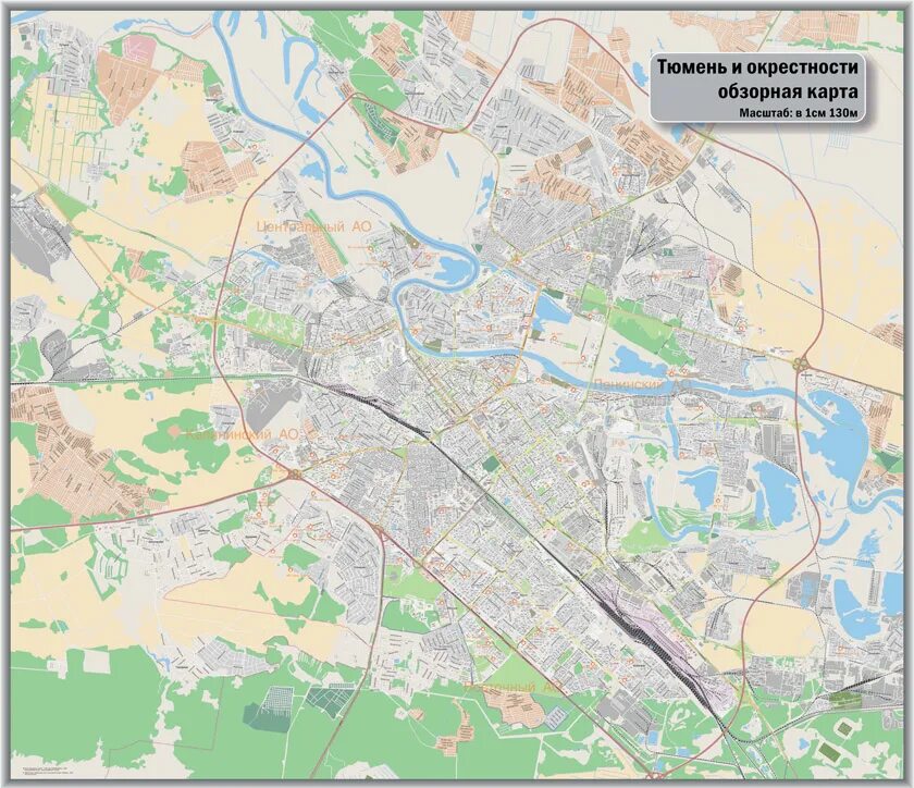 Карта тюмени фото Настенные карты - городов и регионов