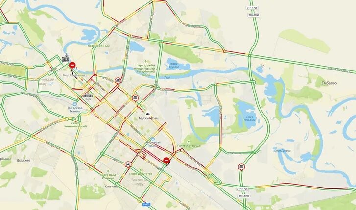 Карта тюмени фото Из-за внезапно накрывшей Тюмень стихии всё движение в городе встало. По данным 2
