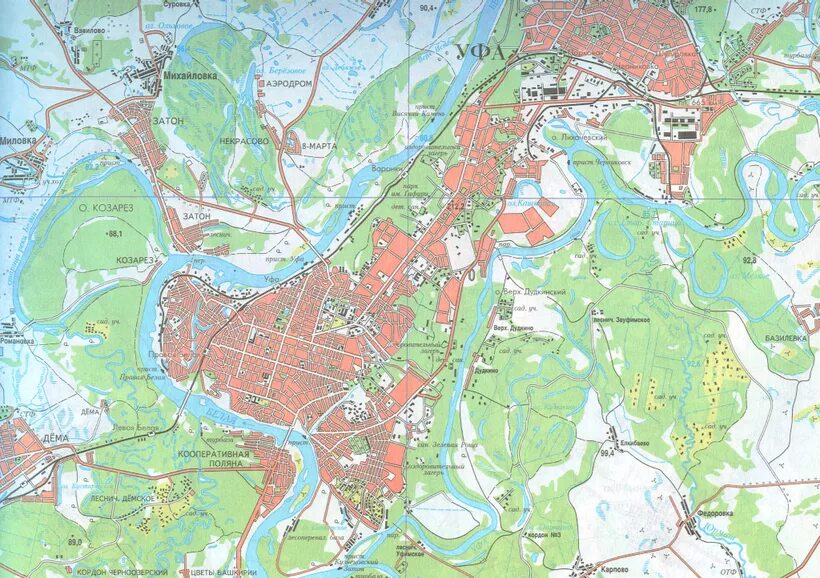 Карта уфы с фото Определите координаты вашего областного центра.