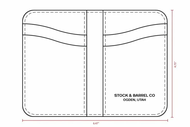 Картхолдер из кожи выкройка с размерами Men's Leather Wallet Pattern Vertical Wallet Template - Stock and Barrel Wallet 