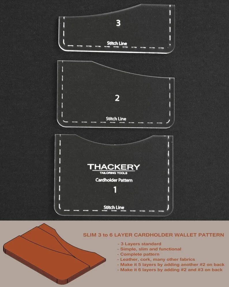 Картхолдер из кожи выкройка с размерами Slim 3 to 6 Layer CARDHOLDER WALLET PATTERN Superb Quality - Etsy Wallet pattern