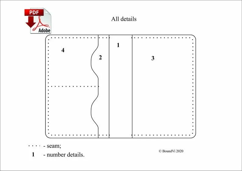 Картхолдер из натуральной кожи выкройка Document Holder Pattern / PDF Wallet Leather / Card Holder Pattern / Leather Pat