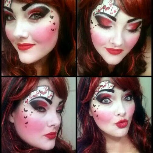 Карти макияж Alice in wonderland Red queen makeup, Alice in wonderland makeup, Queen of heart