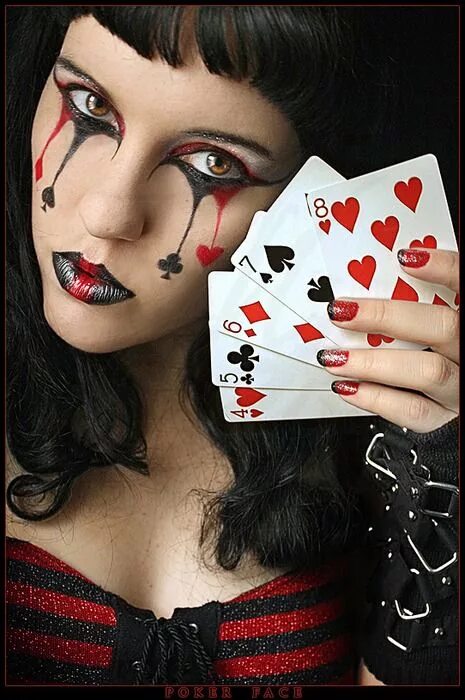 Карти макияж Makeup Queen of hearts makeup, Carnival make-up, Halloween makeup