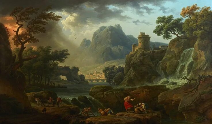 Картин стар фото A Mountain Landscape with Approaching Storm," Claude-Joseph Vernet, 1775 Dallas 