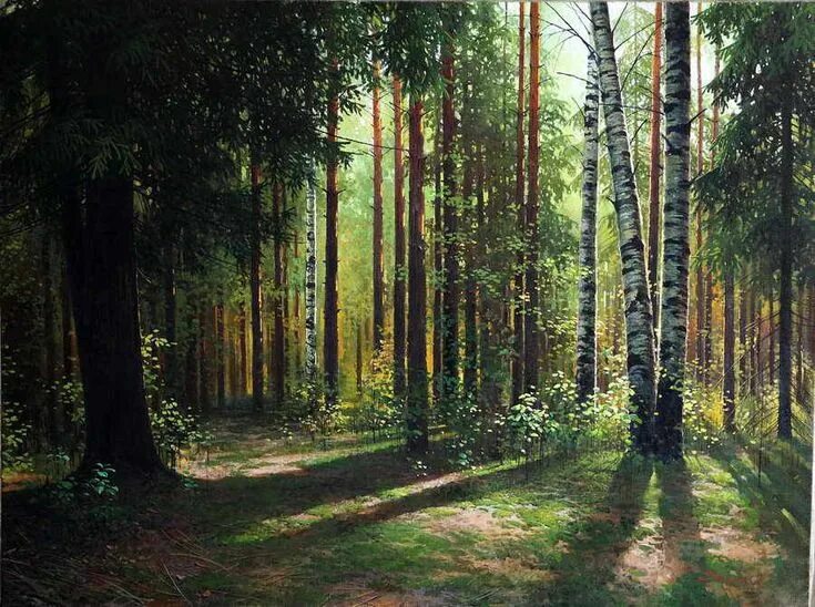 Картина леса фото Российский Сервис Онлайн-Дневников Landscape trees, Landscape paintings, Picture