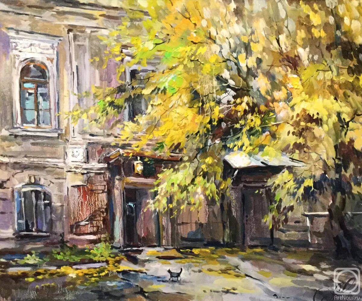 Картина маслом тарская ул 20 фото Painting "Old yard on the roof" - buy on ArtNow.ru