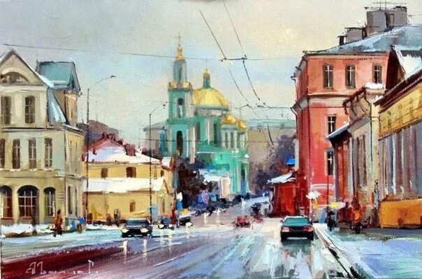 Картина маслом тарская ул 20 фото Пин на доске NN в 2024 г Городской пейзаж, Пейзажи, Живопись